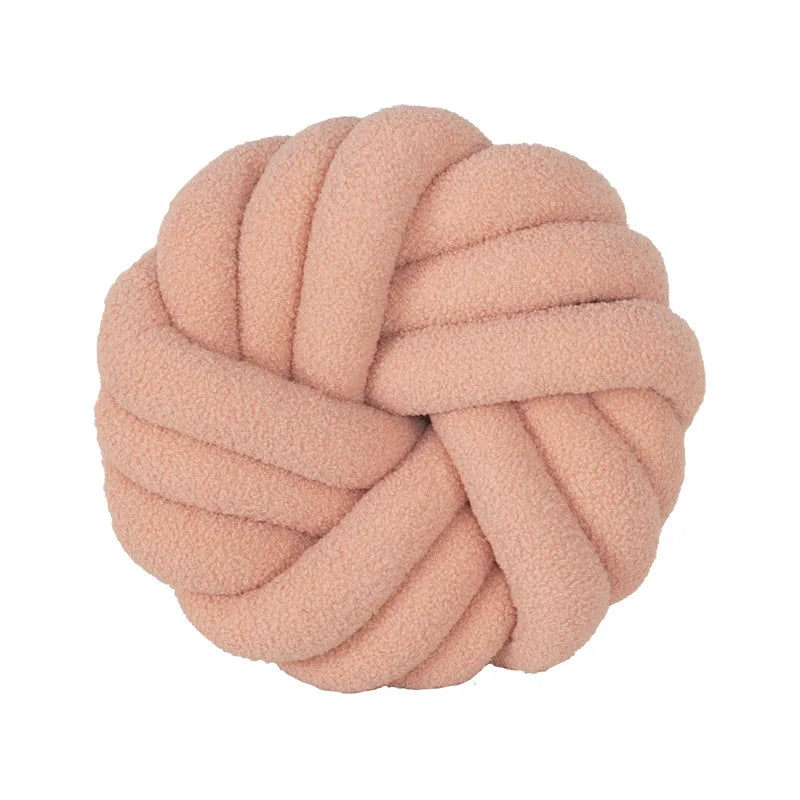 Grey Knotted Ball Pillow