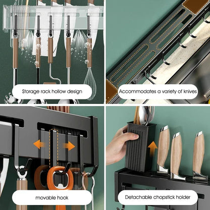 DecorBites™ Kitchen Organizer: Wall-mounted Multifunction Knife and Chopsticks Storage Rack