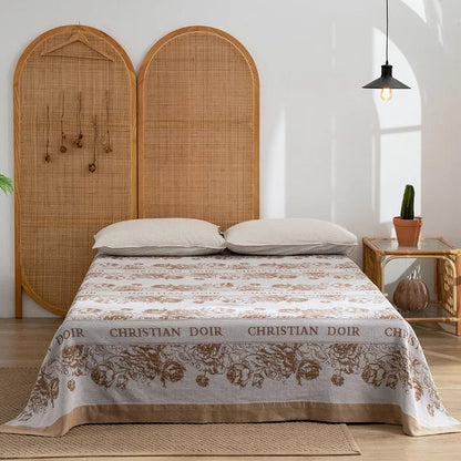 DecorBites™ Cotton Throw Blanket - Retro Chinese Style Quilt & Sofa Cover