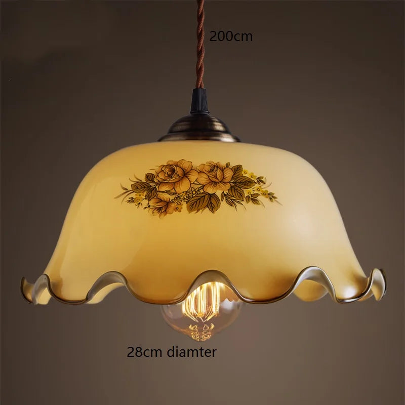 Luces colgantes LED de vidrio verde Decorbites™: Lámpara colgante de estilo vintage japonés-americano