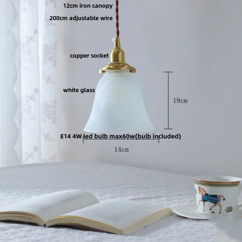 DecorBites™ Glass LED Pendant Lamp, Modern Nordic Style, Adjustable 2m Wire, Copper Socket