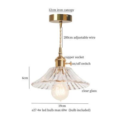 DecorBites™ Green Brass Glass LED Pendant Light for Kitchen Cafe Bar Loft Decoration