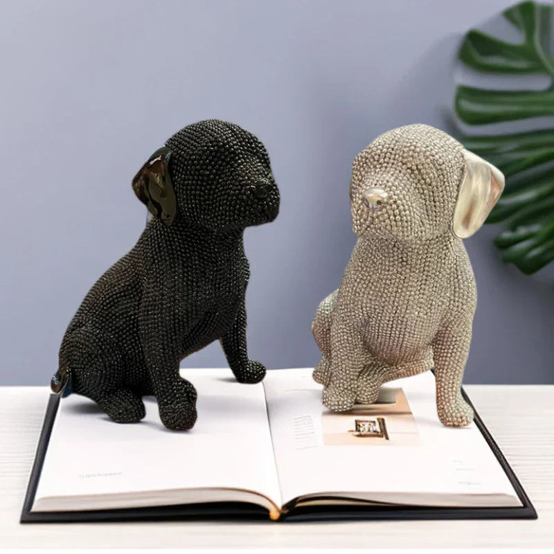 Decorbites™ Labrador-Harz-Hundestatue für Bücherregal und Büro-Dekoration