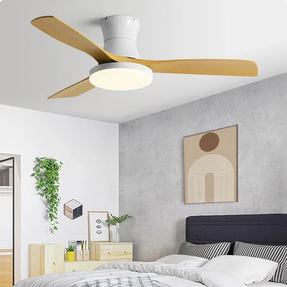 DecorBites™ Low Profile Ceiling Fan Light with Black ABS Blades and Remote Control