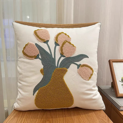 Funda de cojín bordada de lujo DecorBites™, fundas de almohada decorativas de primera calidad