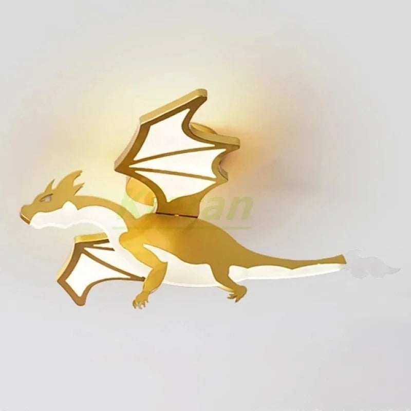 DecorBites™ Golden Dragon LED Ceiling Lamp for Bedroom, Study, and Restaurant
