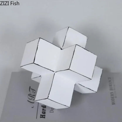 DecorBites™ Cube Block Sculpture Resin Desk Decoration Modern Artwork Ornament