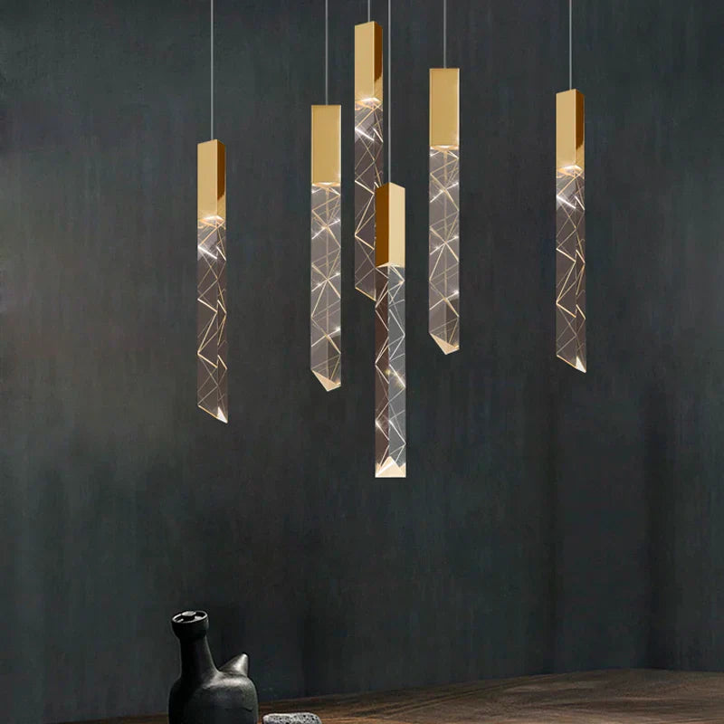 Gold Crystal Stair Chandelier 25-Lamp Design