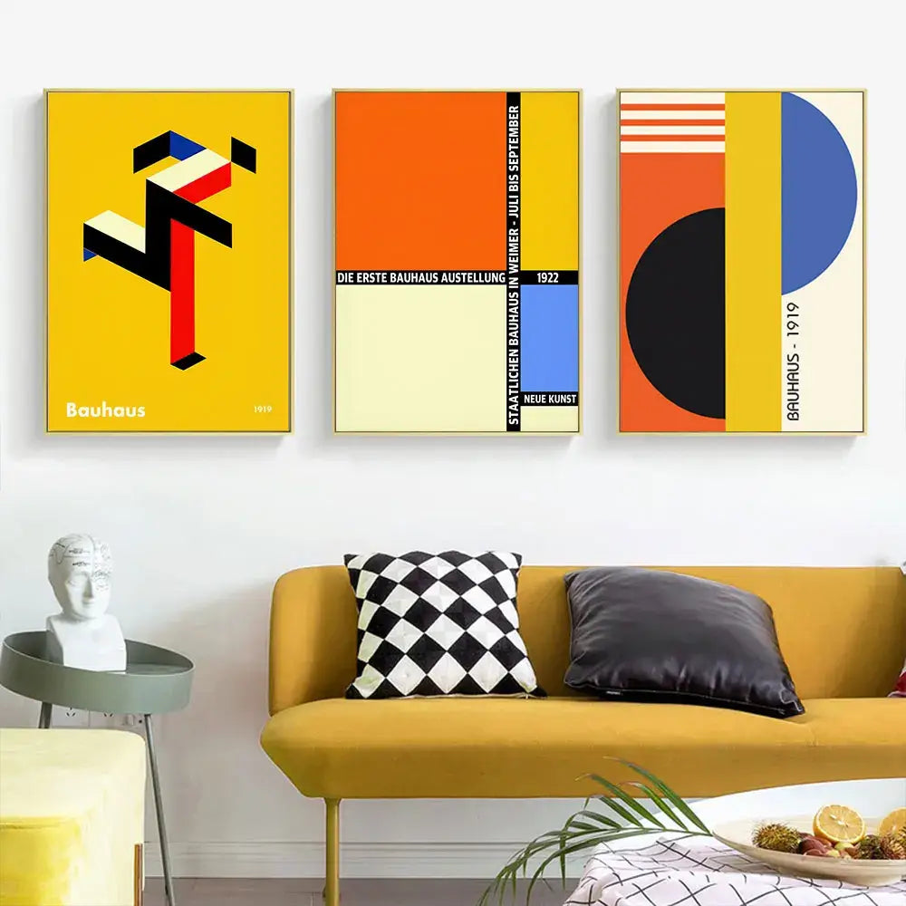 DecorBites™ Geometric Bauhaus Pop Art Canvas Prints
