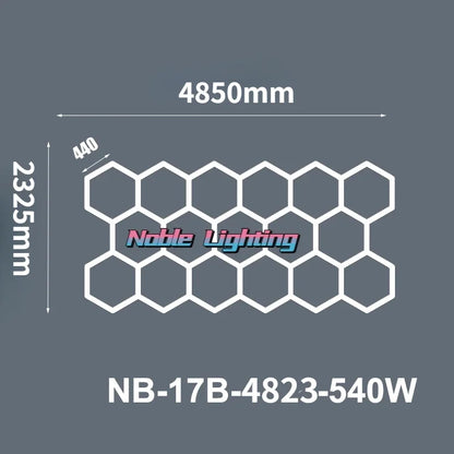 DecorBites™ Hexagon Ceiling Light 6500K for Car Wash Beauty Garage Wall with Honeycomb Design