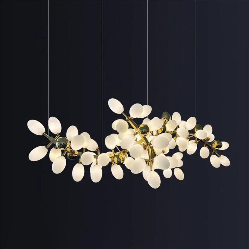 Decorbites™ Lámparas de Araña de Vidrio de Lujo de Uva Dorada para Sala de Estar y Cocina