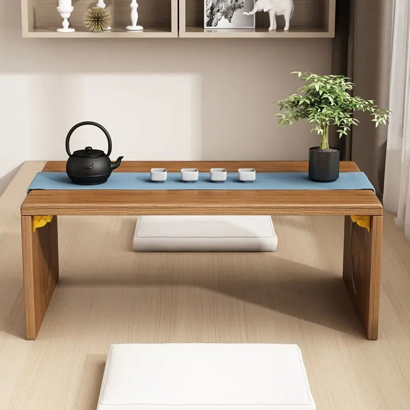 DecorBites™ Bamboo Folding Table: Japanese Style, Bedroom & Study Essential, Durable Design
