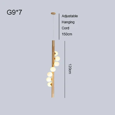 DecorBites™ Burly Wood Walnut Glass Pendant Light for Living Room Bar Foyer