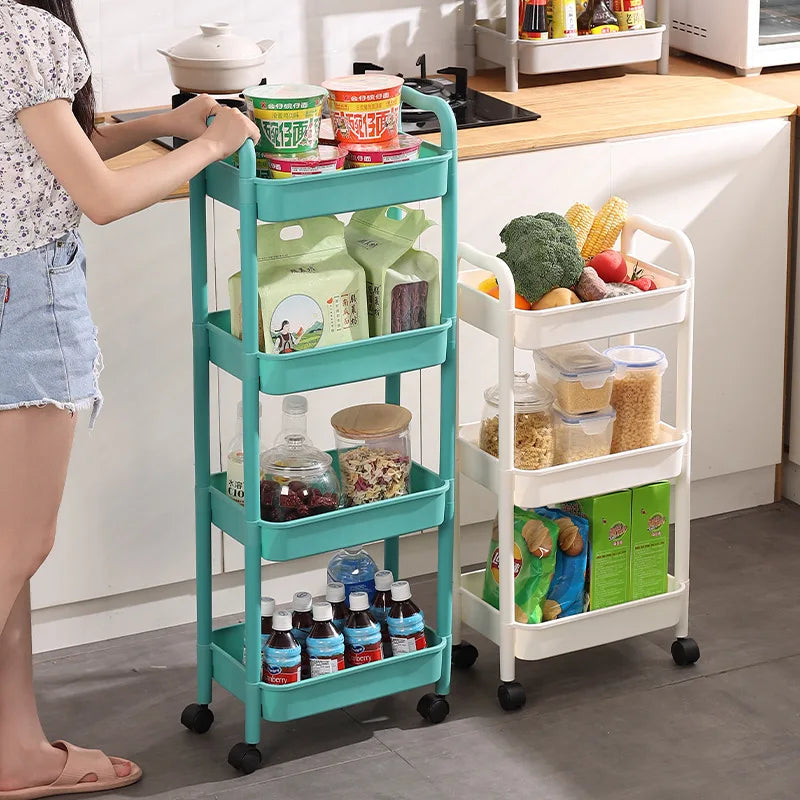 DecorBites™ Kitchen Storage Cart Rolling Utility Organizer Rack Shelf Trolley Cart