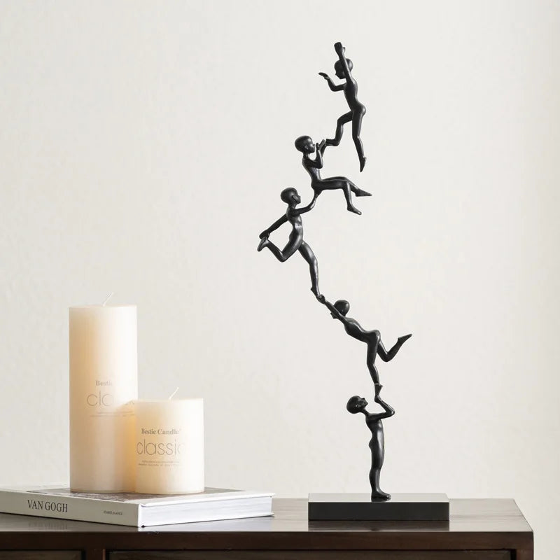 DecorBites™ Human Figure Sculpture Acrobatics Art Decor Abstract Figurine Metal Handicrafts