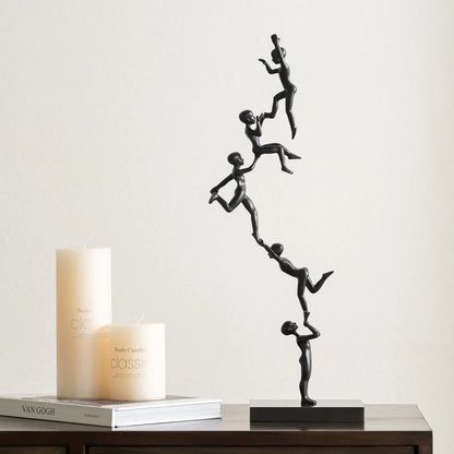 DecorBites™ Human Figure Sculpture Acrobatics Art Decor Abstract Figurine Metal Handicrafts