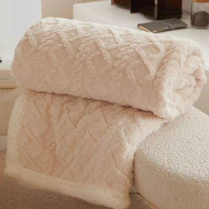 بطانية DecorBites™ من الصوف المرجاني: شال دافئ ناعم متعدد الاستخدامات لطيف على البشرة