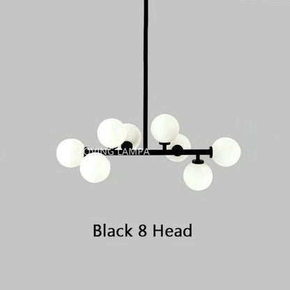 Lámpara colgante tipo araña LED con bola de cristal DecorBites™, diseño redondo moderno para iluminación decorativa del hogar