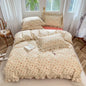 Decobites Floral Lace Ruffle Bedding Set, Fresh Flower Single Duvet Cover, 100% Cotton