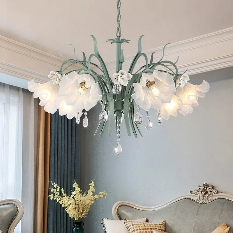 DecorBites™ Crystal Flower Chandelier: Luxury LED French Style for Home, Hotel, or Shop
