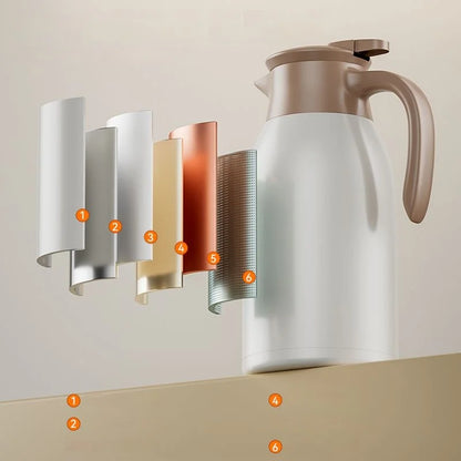 DecorBites™ Large 48-Hour Cold Bottle 2000ML Thermal Pot Hot Water Coffee Teapot
