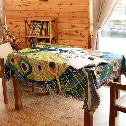 بطانية DecorBites™ بنقشة حيوانات - غطاء أريكة أنيق مع شرابات