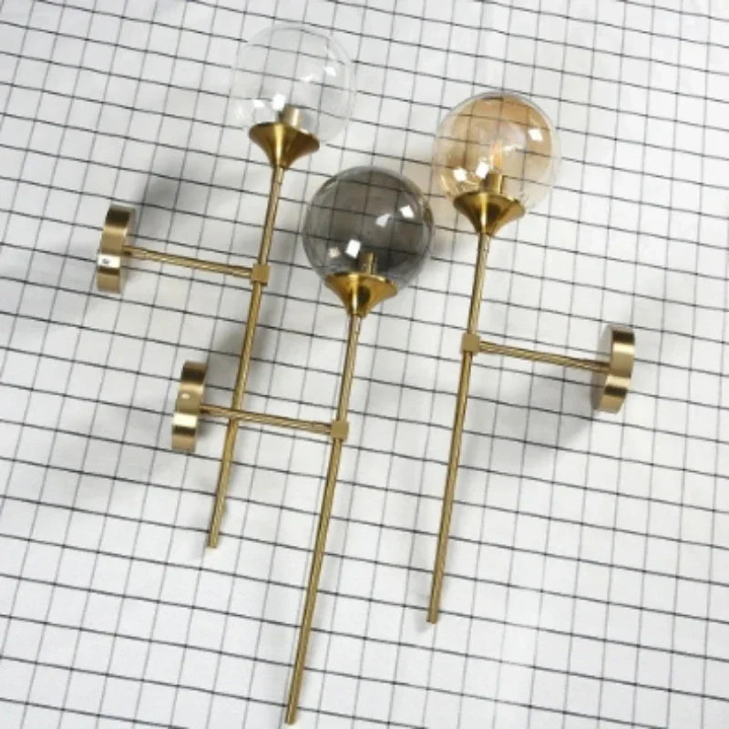 Lámpara de pared de vidrio dorado Decorbites™ LED para iluminación interior en cocina y baño