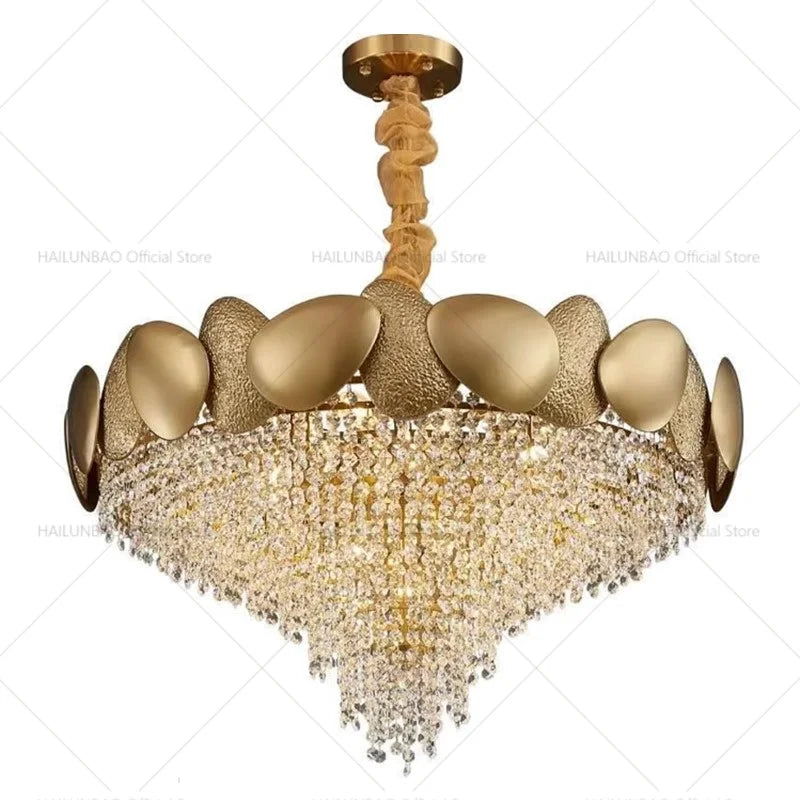 DecorBites™ Elegant Crystal Chandelier for Villa Hotel Project Bedroom Restaurant Living Room