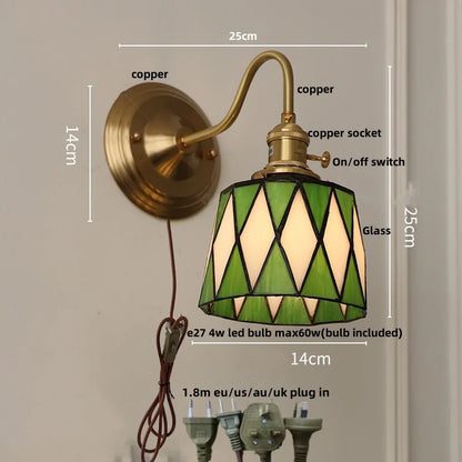 Lámpara de Pared LED Cúbica Decorbites™ para Sala de Estar y Comedor en Cobre y Vidrio Vintage con Espejo E27