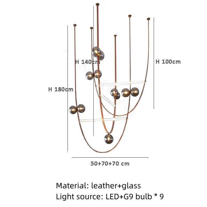 DecorBites™ Leather Chandeliers 2023 LED Minimalist Home Decor Lighting for Living Room