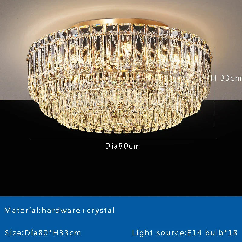 DecorBites™ Crystal Round Ceiling Lamp - Nordic Luxury Home Decor Luxe Chandelier