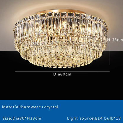 DecorBites™ Crystal Round Ceiling Lamp - Nordic Luxury Home Decor Luxe Chandelier