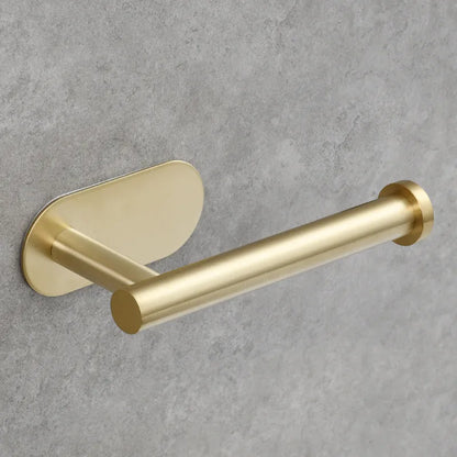 DecorBites™ Brushed Gold Stainless Steel Tissue Holder - Wall Mounted Toilet Paper Roll Stand