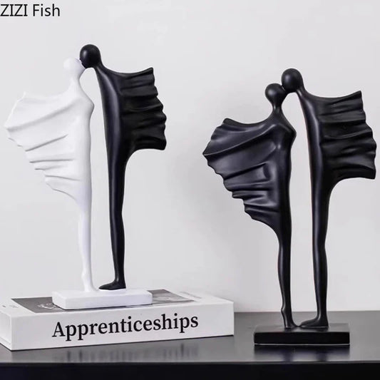 DecorBites™ Abstract Lovers Resin Sculpture Modern Decor Ornaments - Couple Figures Statue