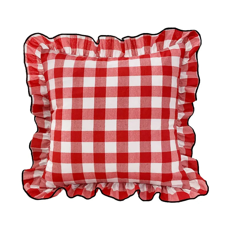 DecorBites™ Christmas Bow Patchwork Velvet Pillow Cover Set for Festive Home Decor