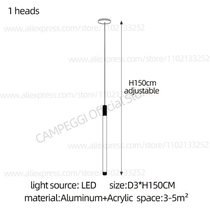 DecorBites™ Golden Tube Chandelier: Modern Designer LED Staircase Light for Nordic Loft Apartment