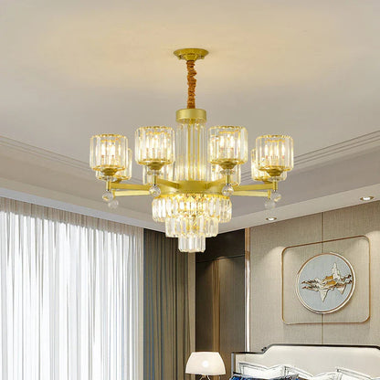 DecorBites™ Crystal Chandelier: Elegant Retro Lighting for Living Room, Bedroom, and Dining Area