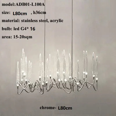 DecorBites™ Crystal Branch Chandelier: Nordic LED Pendant Light for Home Décor & Wedding Lighting