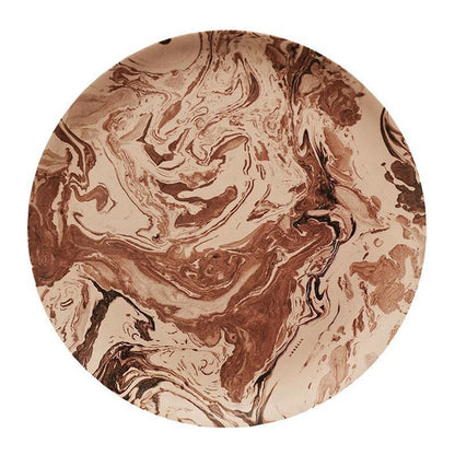 DecorBites™ Korean Style Round Bamboo Fiber Dining Plate for Desserts, Fruits, and Cakes