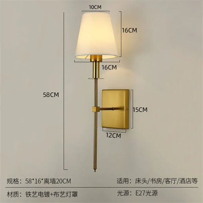 DecorBites™ Cloth Lampshade Wall Sconce for Home Decor & Bathroom Mirror Light