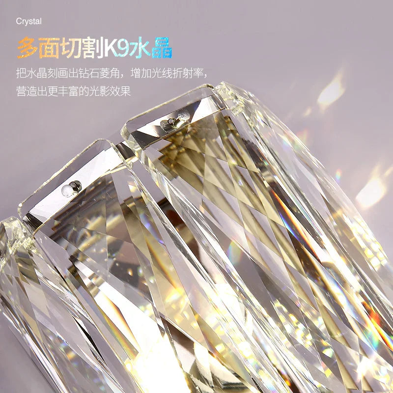 DecorBites™ Crystal Wall Lamp: Elegant Living Room TV Background Bedroom Bedside Light