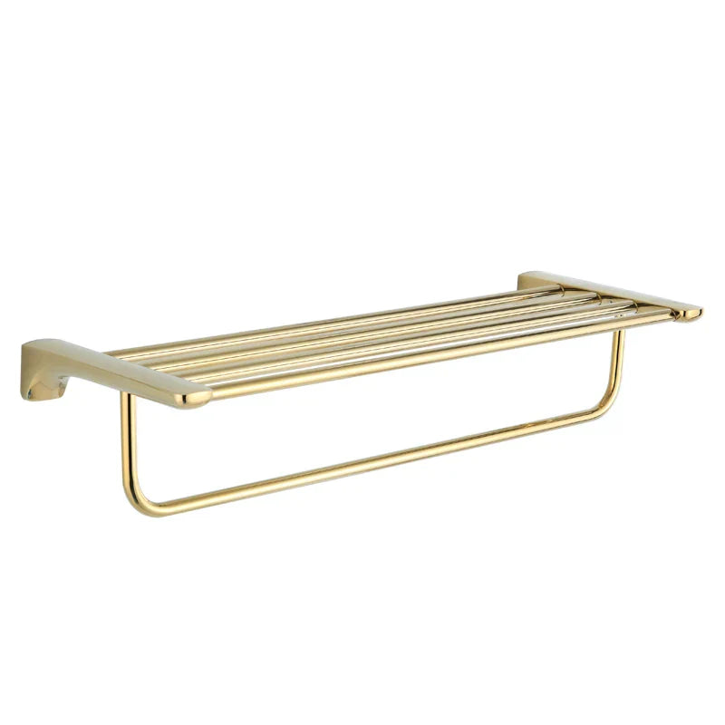 Conjunto de Herrajes para Baño Decorbites™ de Oro: Perchero para Toallas, Estante, Sostenedor de Papel, Sostenedor de Toallas, Sostenedor de Cepillo para Inodoro