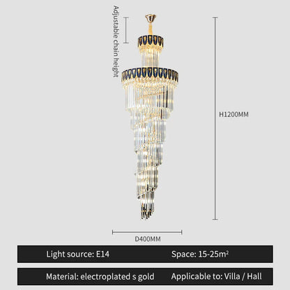 DecorBites™ Crystal Chandelier: Elegant Villa Living Room Lighting