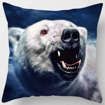 Funda de almohada DecorBites™ con diseño de tigre y león del mundo animal para una decoración adorable en el sofá o la sala de estar.