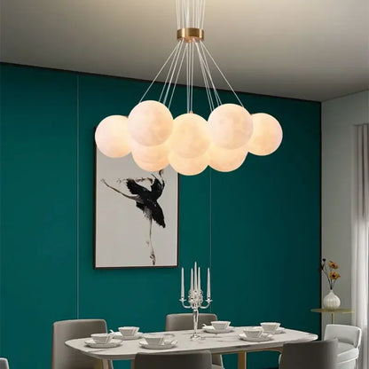 DecorBites™ LED Lunar Ball Ceiling Chandeliers for Home Decor in Living Room and Bedroom