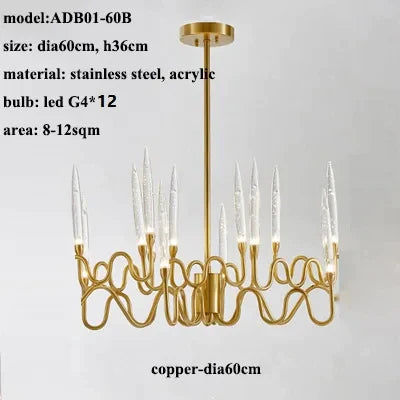 DecorBites™ Crystal Branch Chandelier: Nordic LED Pendant Light for Home Décor & Wedding Lighting