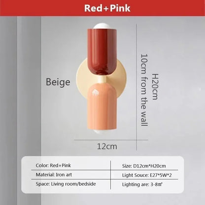 Apliques de pared LED de doble cabezal color crema DecorBites™ para decoración de interiores en sala de estar y dormitorio