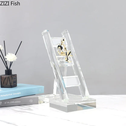 DecorBites™ Golden Figures Resin Sculpture: Creative Staircase Desk Decoration