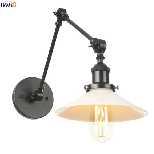 DecorBites™ Black Vintage Swing Arm Wall Lamp - Adjustable Industrial Loft Design