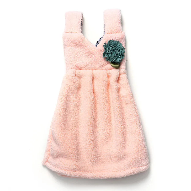 DecorBites™ Kids' Cute Dress Hand Towel: Thick Coral Velvet, Soft Touch, Home & Kitchen Cleaning